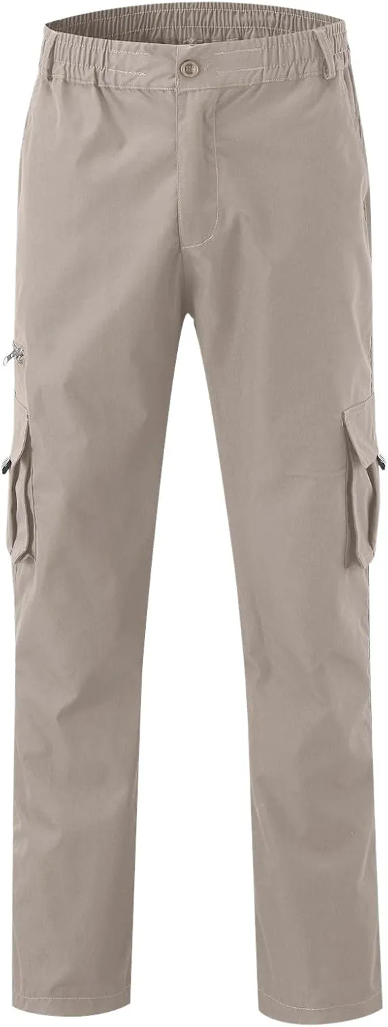 Mens Resort Wear 2025 Multi Pockets Cargo Pants Hiking Combat Work Outdoor Trousers Casual Slim Straight Fit Sweatpants