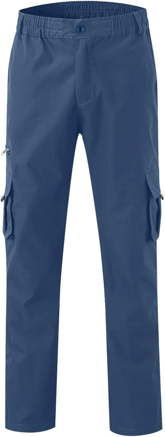 Mens Resort Wear 2025 Multi Pockets Cargo Pants Hiking Combat Work Outdoor Trousers Casual Slim Straight Fit Sweatpants
