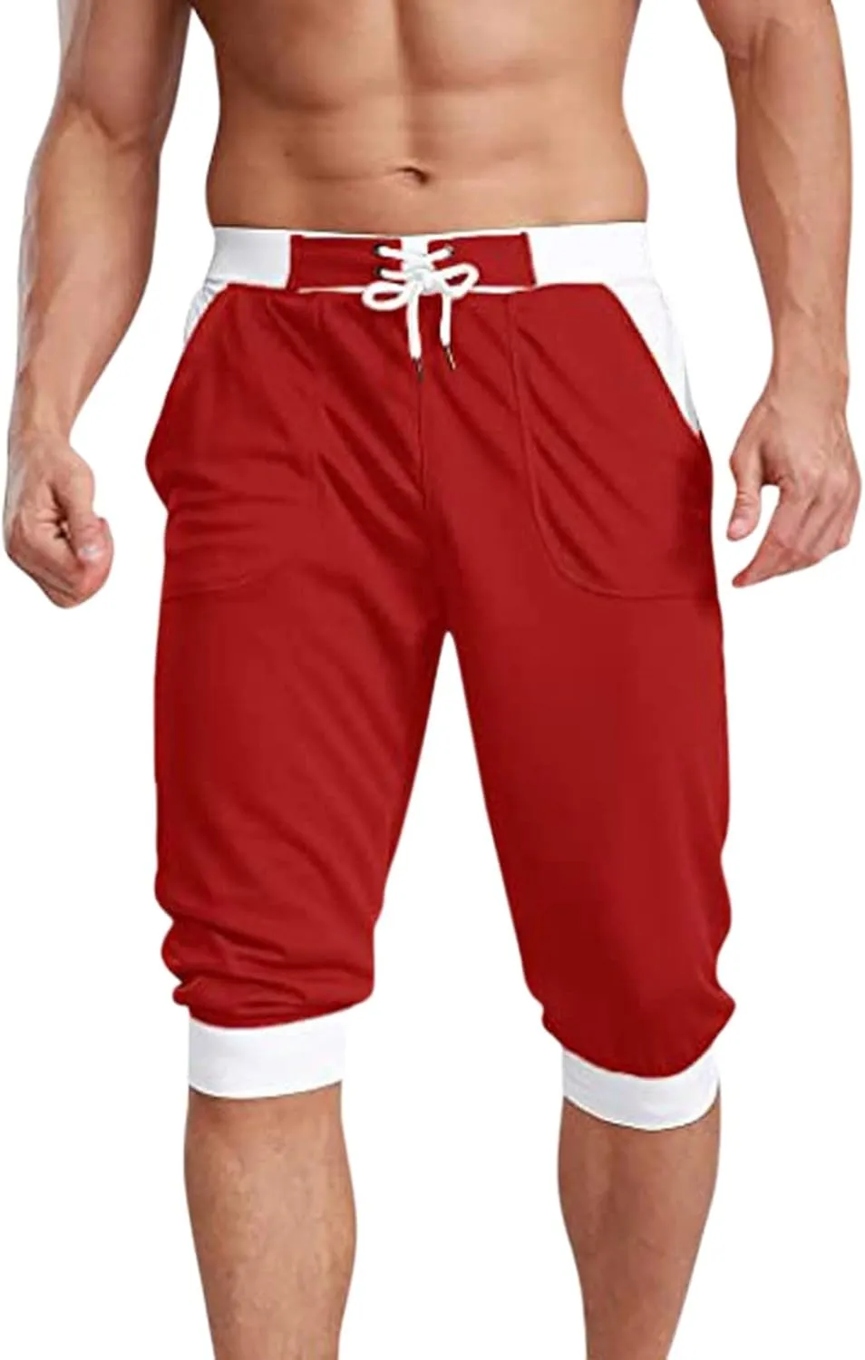 Mens Shorts 5 Inch Men's Patchwork Slim fit 5 Inch Inseam Gym Shorts Running Shorts Basketball Shorts with Drawtring