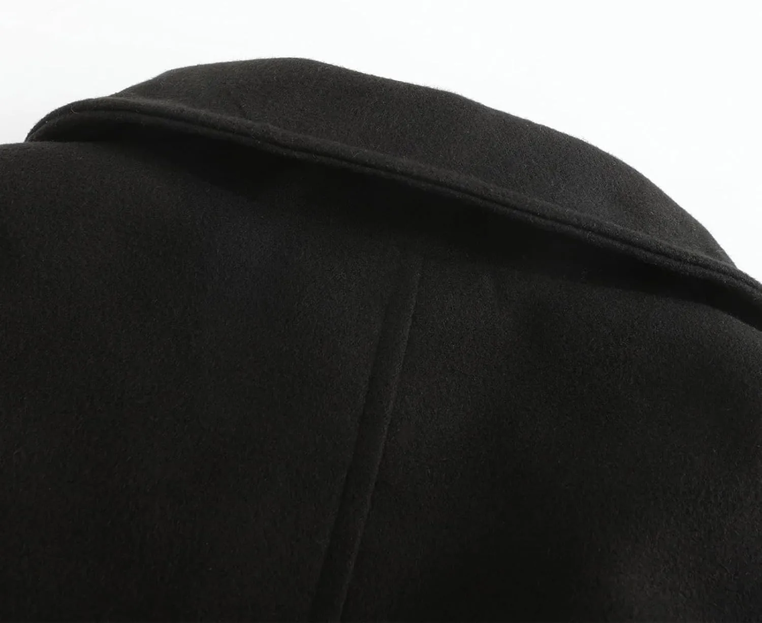 Men's Single Breasted Winter Pea Coat Warm Wool Blend Casual Overcoat with Pockets