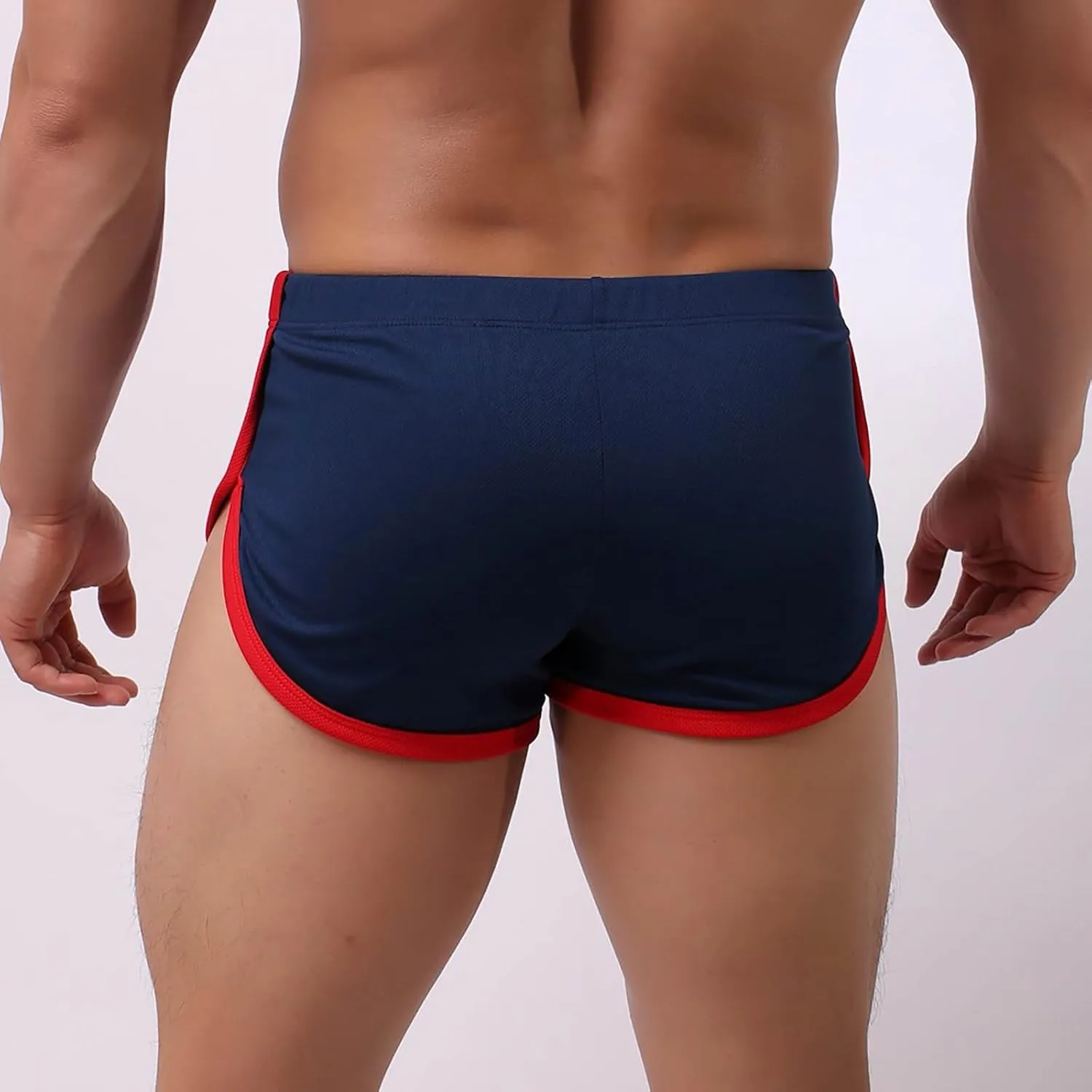 Men's Skinny Athletic Shorts Workout Gym Elastic Waist Drawstring Running Shorts Lightweight Soft Comfy Sport Short