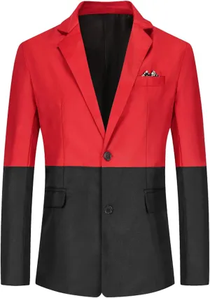 Men's Slim Fit Blazer 1 Buttons Stylish Business Suit Sports Coats Lightweight Single Breasted Lapel Prom Jacket