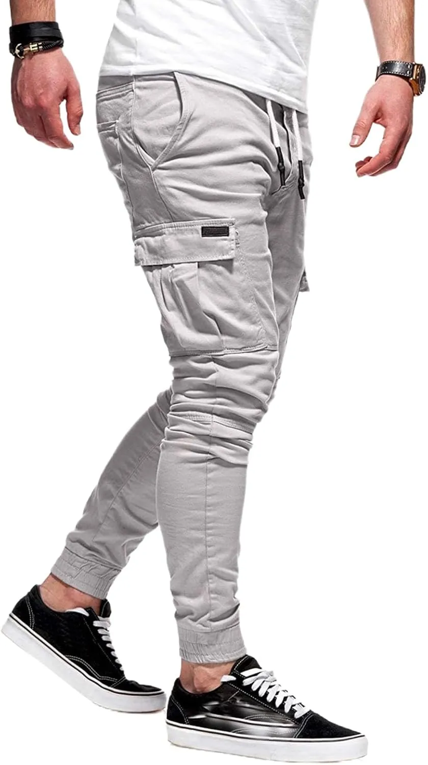 Men's Slim Fit Cargo Pants Tapered Running Joggers Work Travel Pants Workout Streetwear Trousers for Men Fashion
