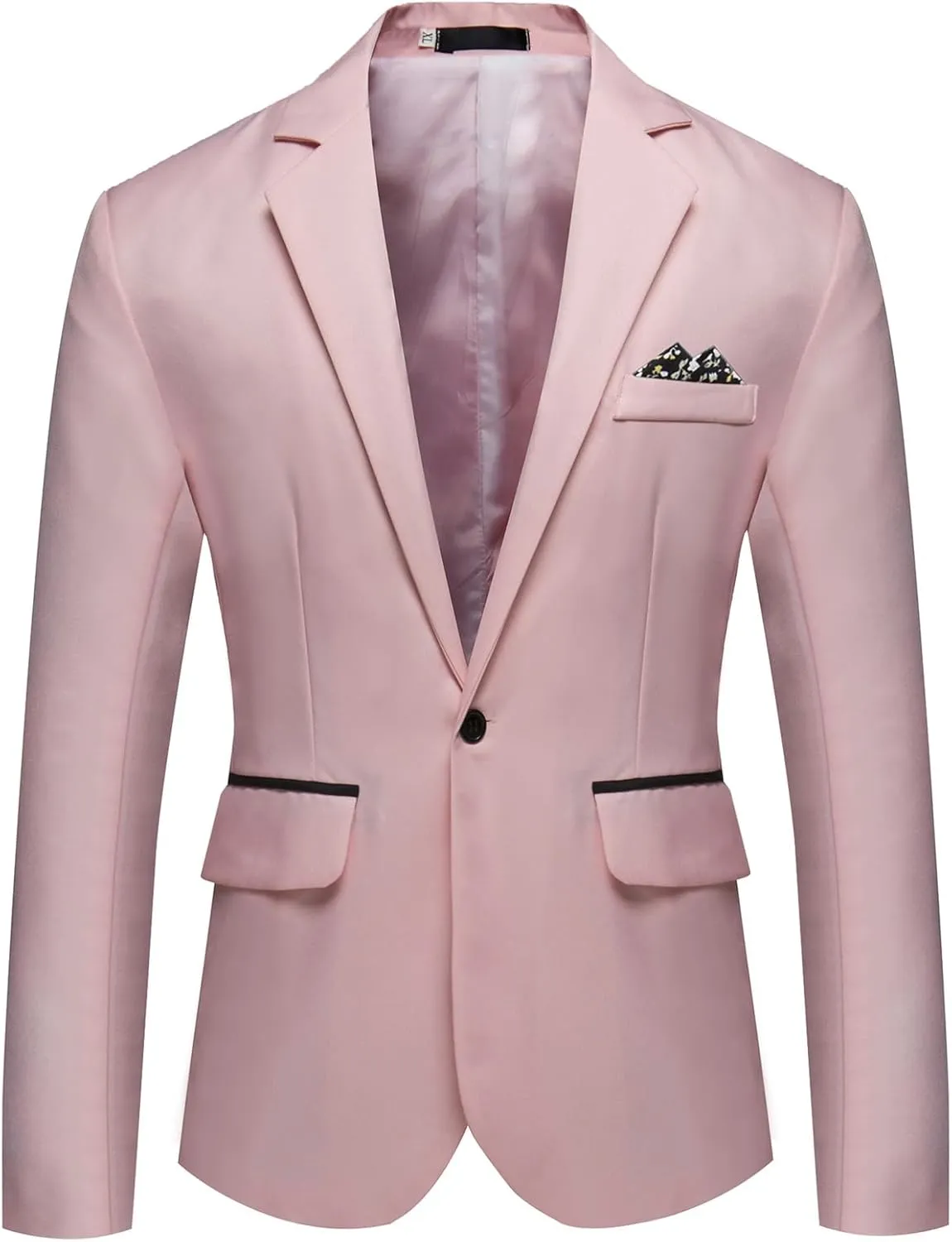 Mens Slim Fit Suit Jacket One Button Notched Lapel Business Daily Lightweight Blazer Jacket Sport Coat Tops
