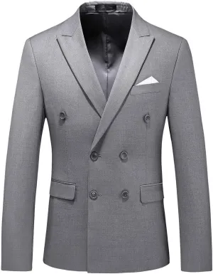 Mens Suit Jacket Double Breasted Blazer Men Slim Fit Casual Prom Wedding Daily Tux Suit Coats Blazer