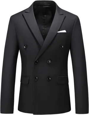 Mens Suit Jacket Double Breasted Blazer Men Slim Fit Casual Prom Wedding Daily Tux Suit Coats Blazer
