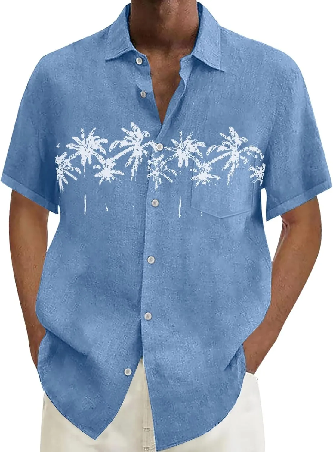 Mens Summer Beach Shirts Short Sleeved Shirt with Buttons Down Shirt Men's Beach Summer Shirt Button Up Shirt Men
