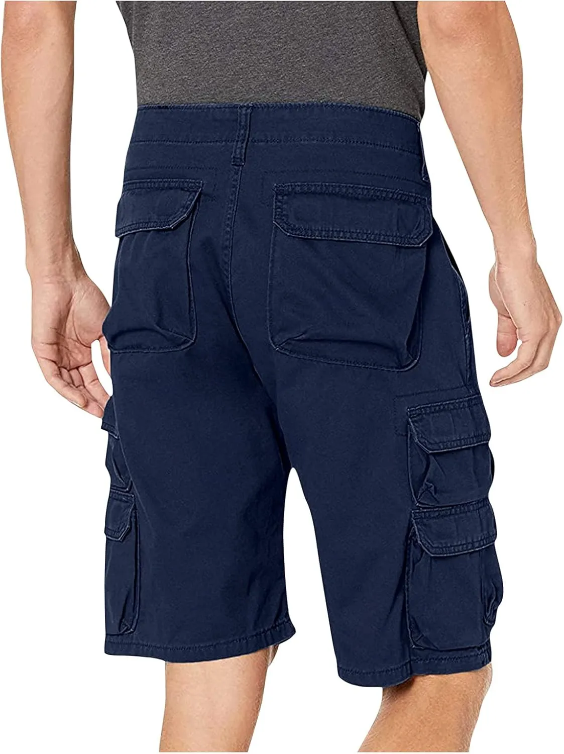 Men's Summer Classic cargo shorts,Casual Straight Solid Cargo Shorts Multi-Pocket Trousers Hiking Work Shorts