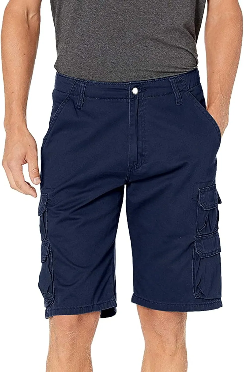 Men's Summer Classic cargo shorts,Casual Straight Solid Cargo Shorts Multi-Pocket Trousers Hiking Work Shorts