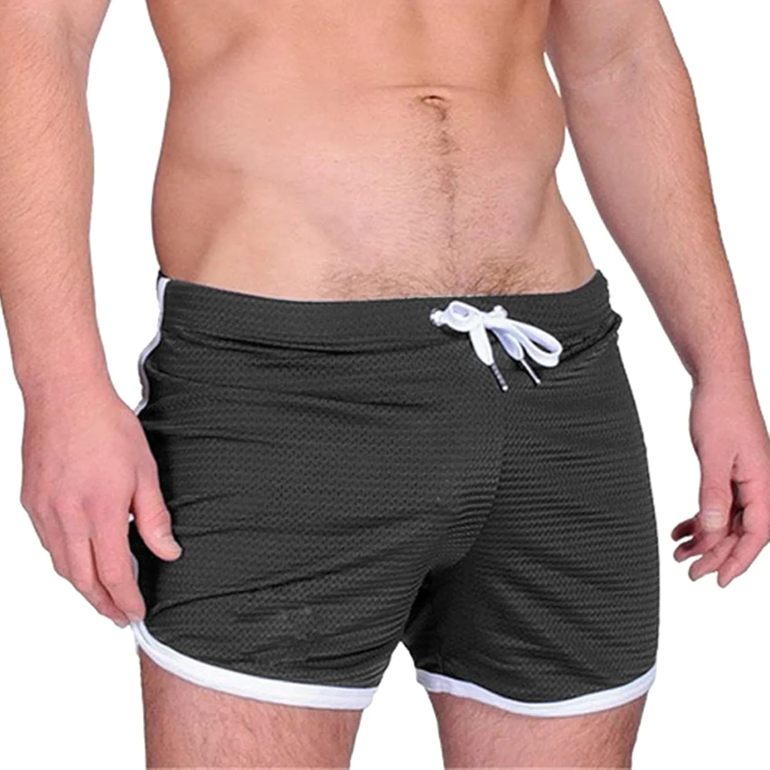 Mens Swim Trunks Quick Dry Summer Beach Swimwear Beach Boxer Shorts Drawstring Swimming Water Shorts Causal Gym Workout Short