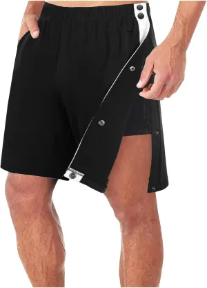 Mens Tear Away Shorts for Men Side Snap Athletic Breakaway Shorts Post Surgery Adaptive Clothing Recovery Shorts