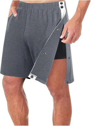 Mens Tear Away Shorts Post Surgery Adaptive Clothing Recovery Shorts Side Snap Athletic Breakaway Shorts