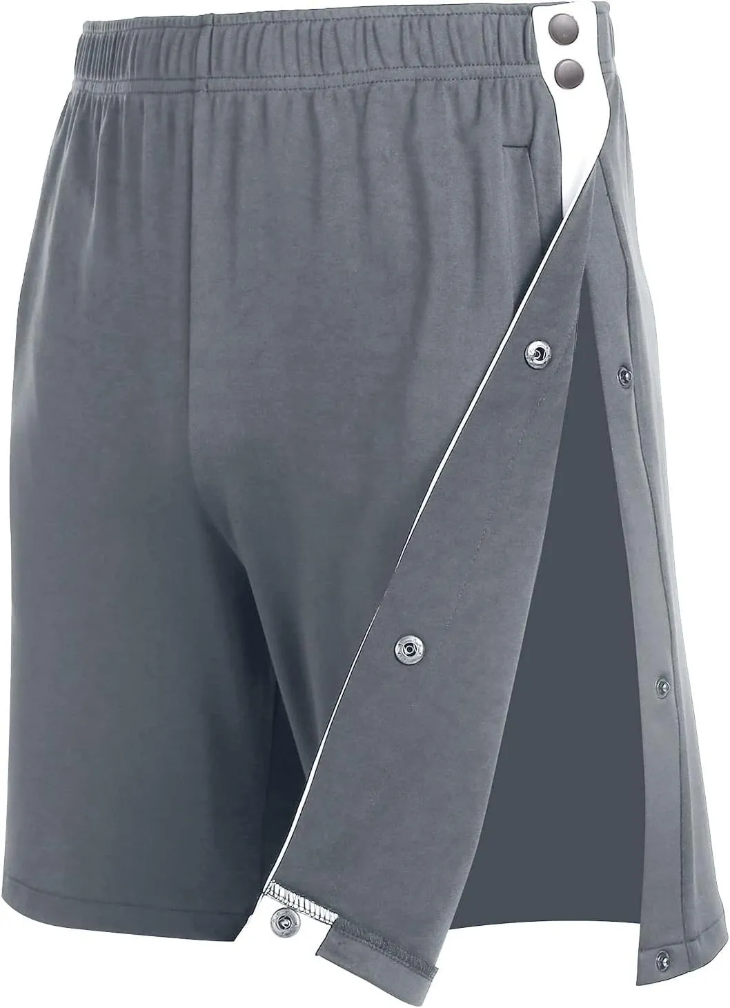 Mens Tear Away Shorts Post Surgery Adaptive Clothing Recovery Shorts Side Snap Athletic Breakaway Shorts