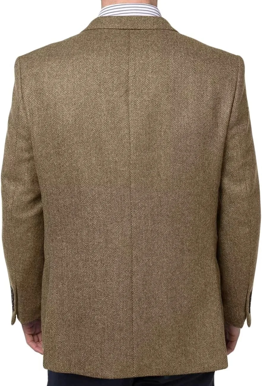 Men's Tweed Blazer Jacket 2 Button Lightweight Herringbone Casual Sport Coat Wedding Groomsmen Prom Jackets