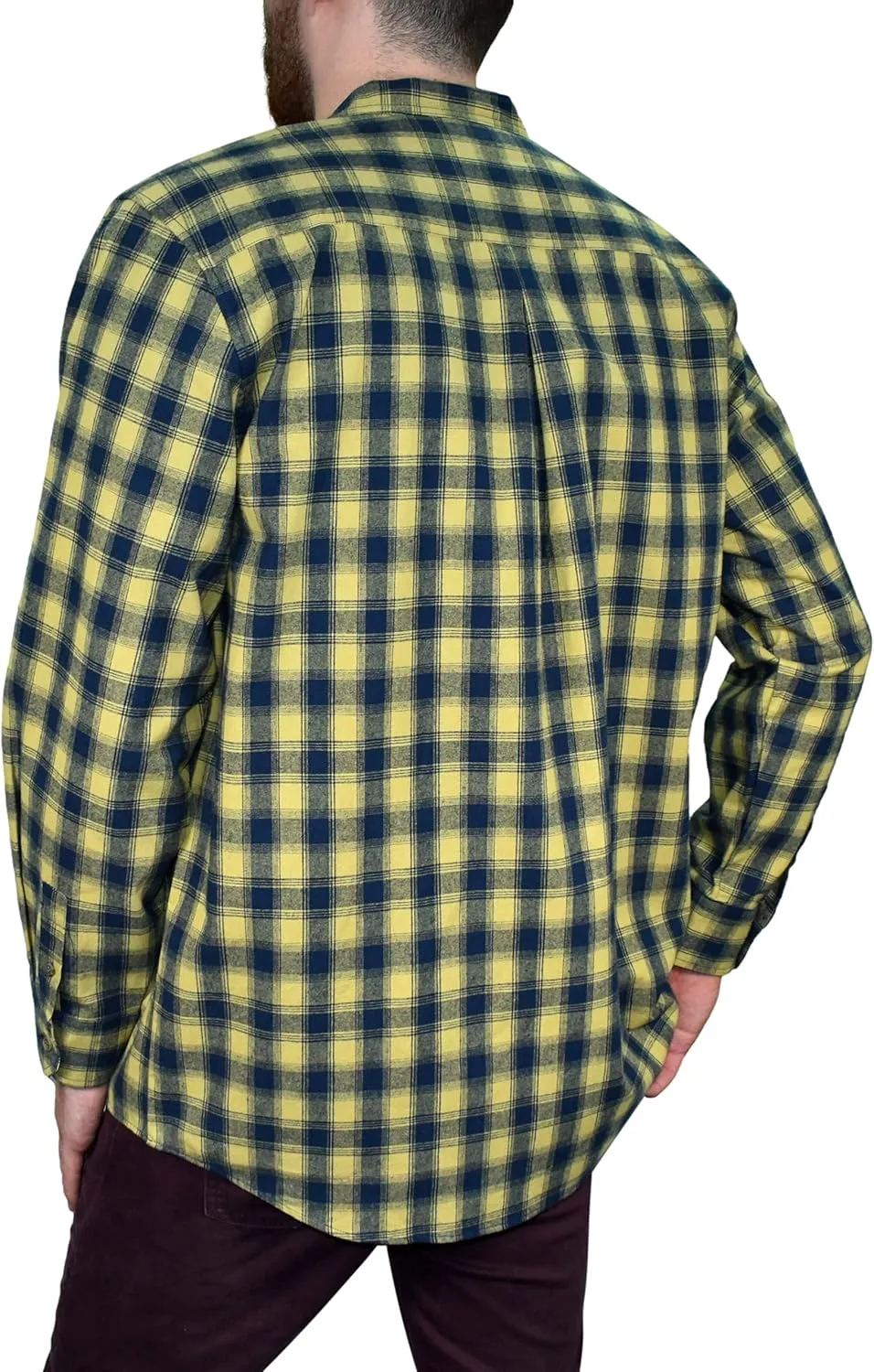 Mens Vintage Style Grandfather Shirt Cotton
