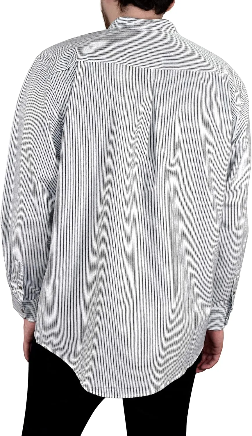 Mens Vintage Style Grandfather Shirt Cotton