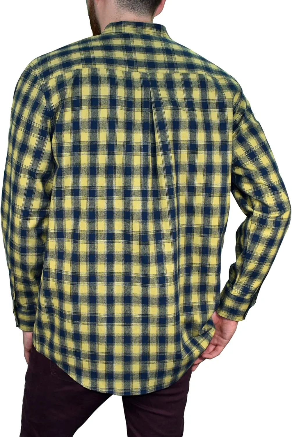 Mens Vintage Style Grandfather Shirt Cotton