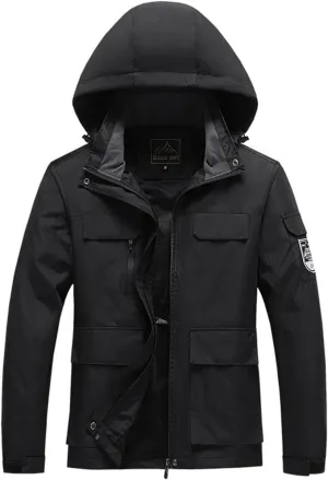 Mens Waterproof Ski Jacket Lightweight Warm Mountains Featuring Hooded Windbreaker for Outdoor Rain Wind Protection