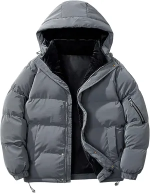 Mens Winter Thicken Down Jacket Sherpa Warm Cotton Puffer Men Coats Lightweight Mountain Lined Padded Coat