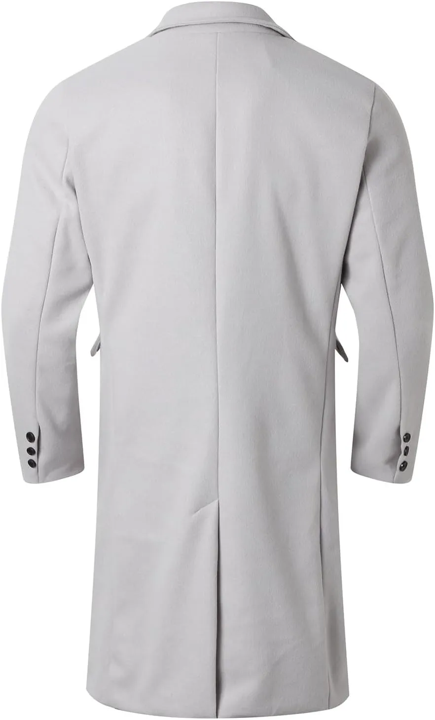 Men's Wool Blend Long Pea Coat Double Breasted Casual Warm Winter Trench Coat Overcoat with Pockets