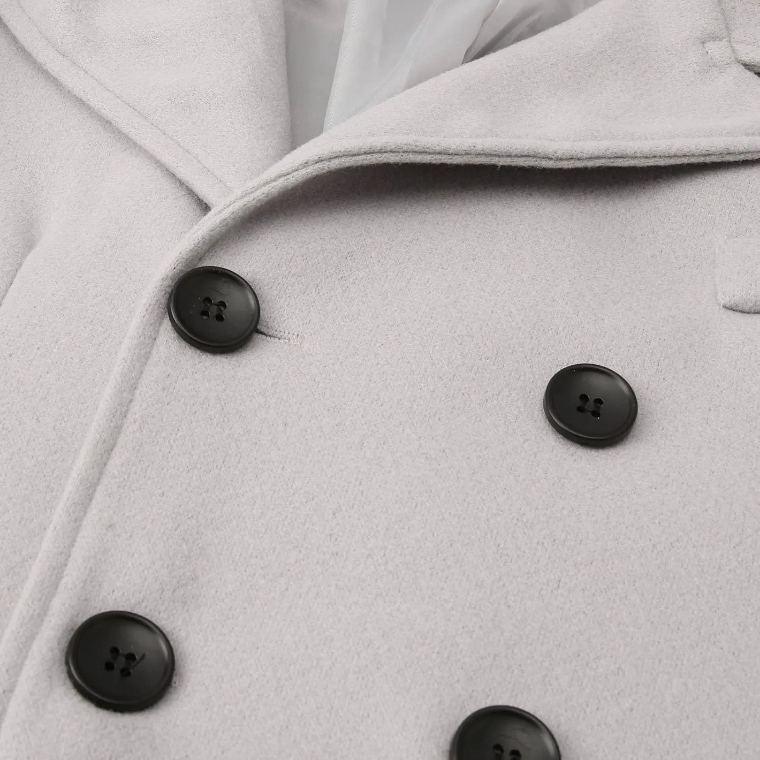 Men's Wool Blend Long Pea Coat Double Breasted Casual Warm Winter Trench Coat Overcoat with Pockets