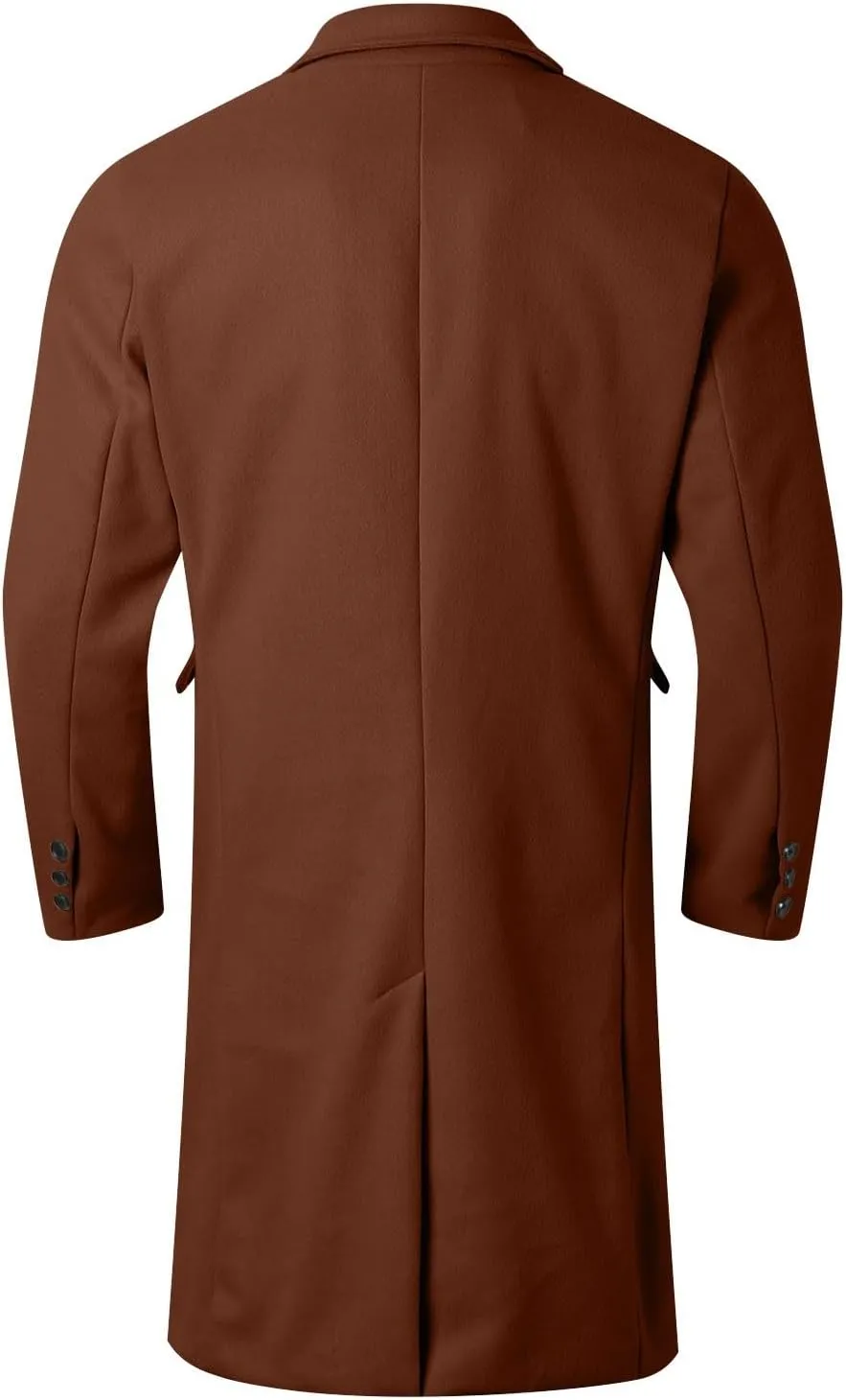 Men's Wool Blend Long Pea Coat Double Breasted Casual Warm Winter Trench Coat Overcoat with Pockets