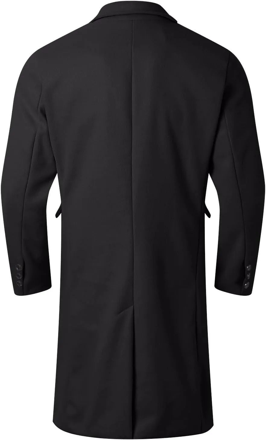 Men's Wool Blend Long Pea Coat Double Breasted Casual Warm Winter Trench Coat Overcoat with Pockets