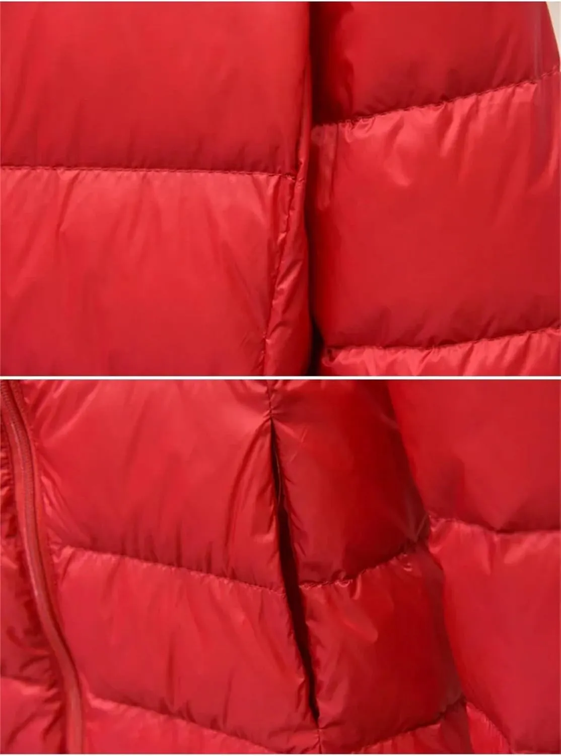 Mnjyihy Women Long Down Jacket Lightweight Packable Quilted Slim Fit Hooded Down Coat Casual Puffer Jackets