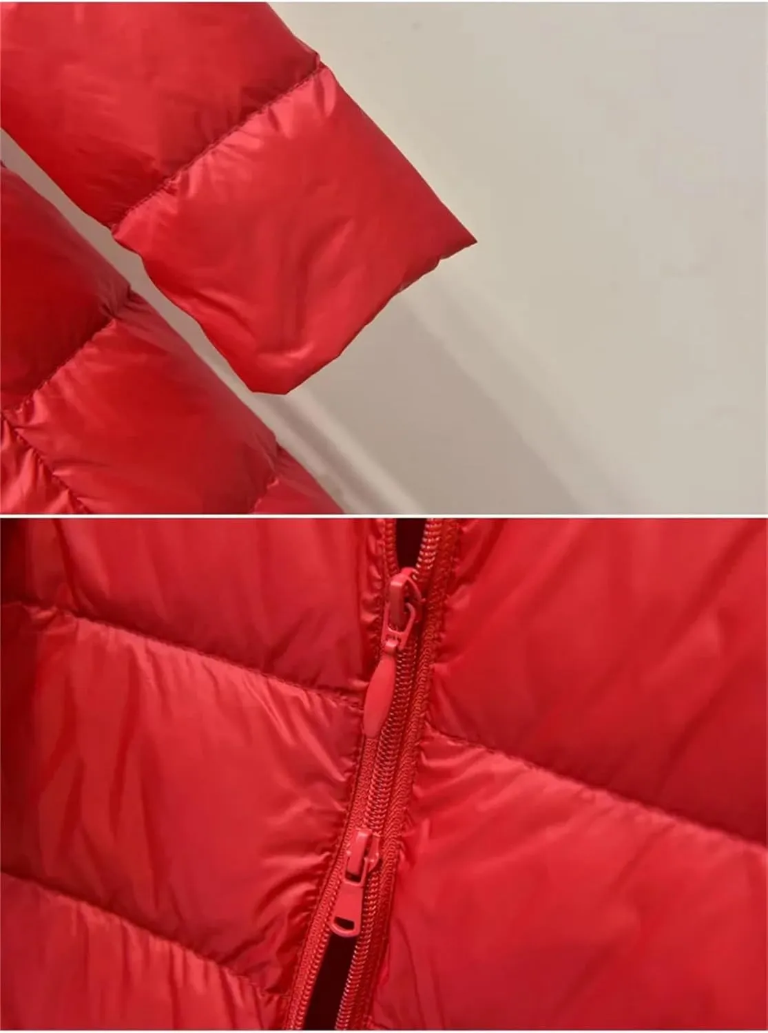 Mnjyihy Women Long Down Jacket Lightweight Packable Quilted Slim Fit Hooded Down Coat Casual Puffer Jackets