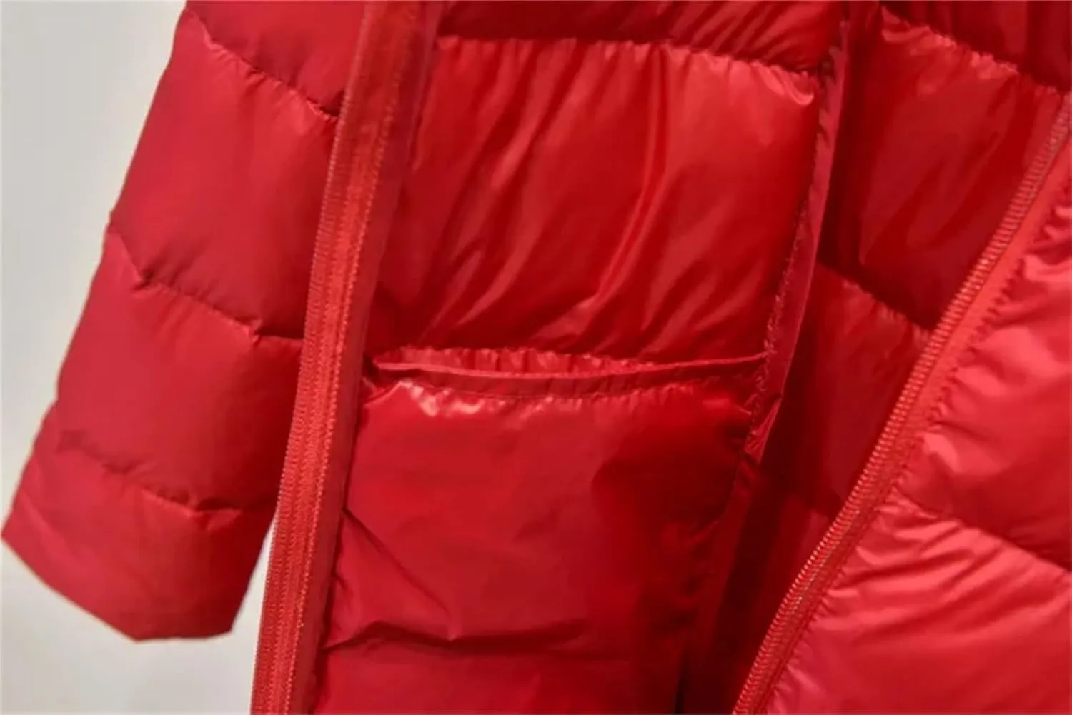 Mnjyihy Women Long Down Jacket Lightweight Packable Quilted Slim Fit Hooded Down Coat Casual Puffer Jackets
