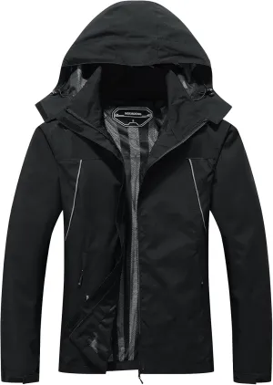 MOERDENG Women's Waterproof Rain Jacket Outdoor Lightweight Hooded Raincoat for Hiking Travel