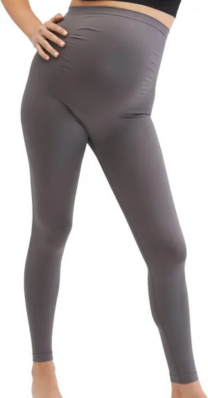 Motherhood Maternity Women's Seamless Over The Belly Compression Comfort Waist Leggings