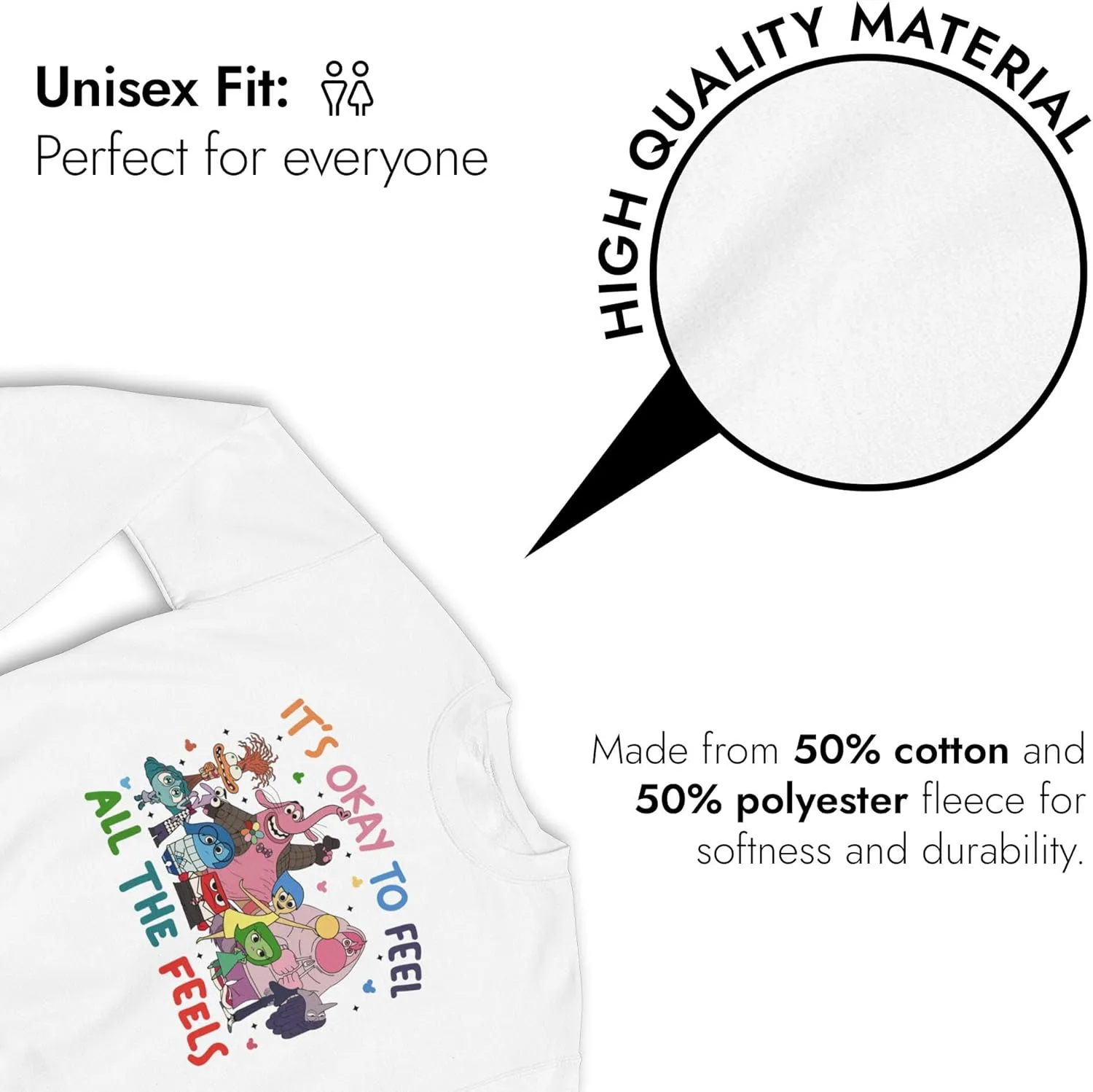 Motivational Graphic Sweatshirt for Men, Women, Unisex - 50% Cotton - Standard Fit Cozy Pullover