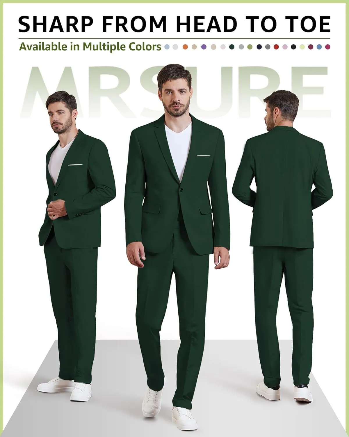 MrSure Mens Linen Blazer, Lightweight Casual Sport Coats, Solid Slim Fit Suit Jacket for Daily