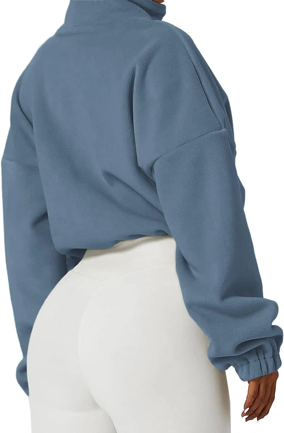 Muchpow Women's Casual Sweatshirts Fall Half Zip Up Hoodies Fleece Long Sleeve Crop Sherpa Fall Outfits 2023