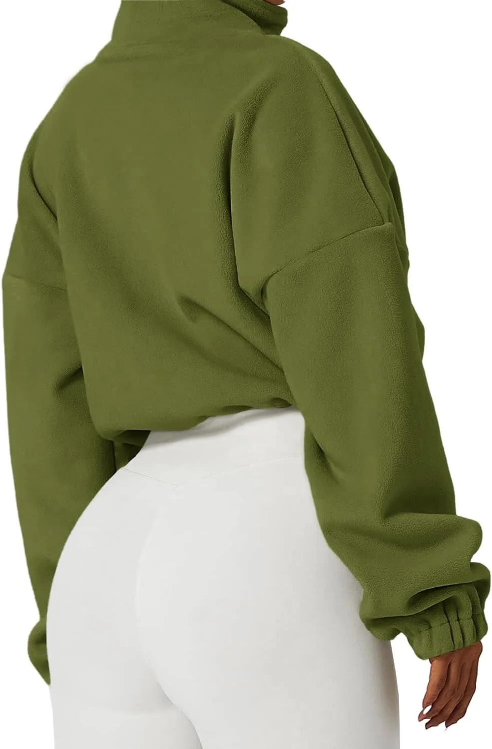 Muchpow Women's Casual Sweatshirts Fall Half Zip Up Hoodies Fleece Long Sleeve Crop Sherpa Fall Outfits 2023