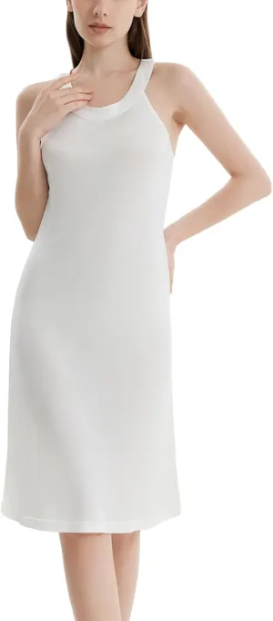 Mulberry Silk Nightgown Womens Elegant Halter Neck Nightdress Sleeveless Sleepwear Tank Pajamas Dress Night Shirt