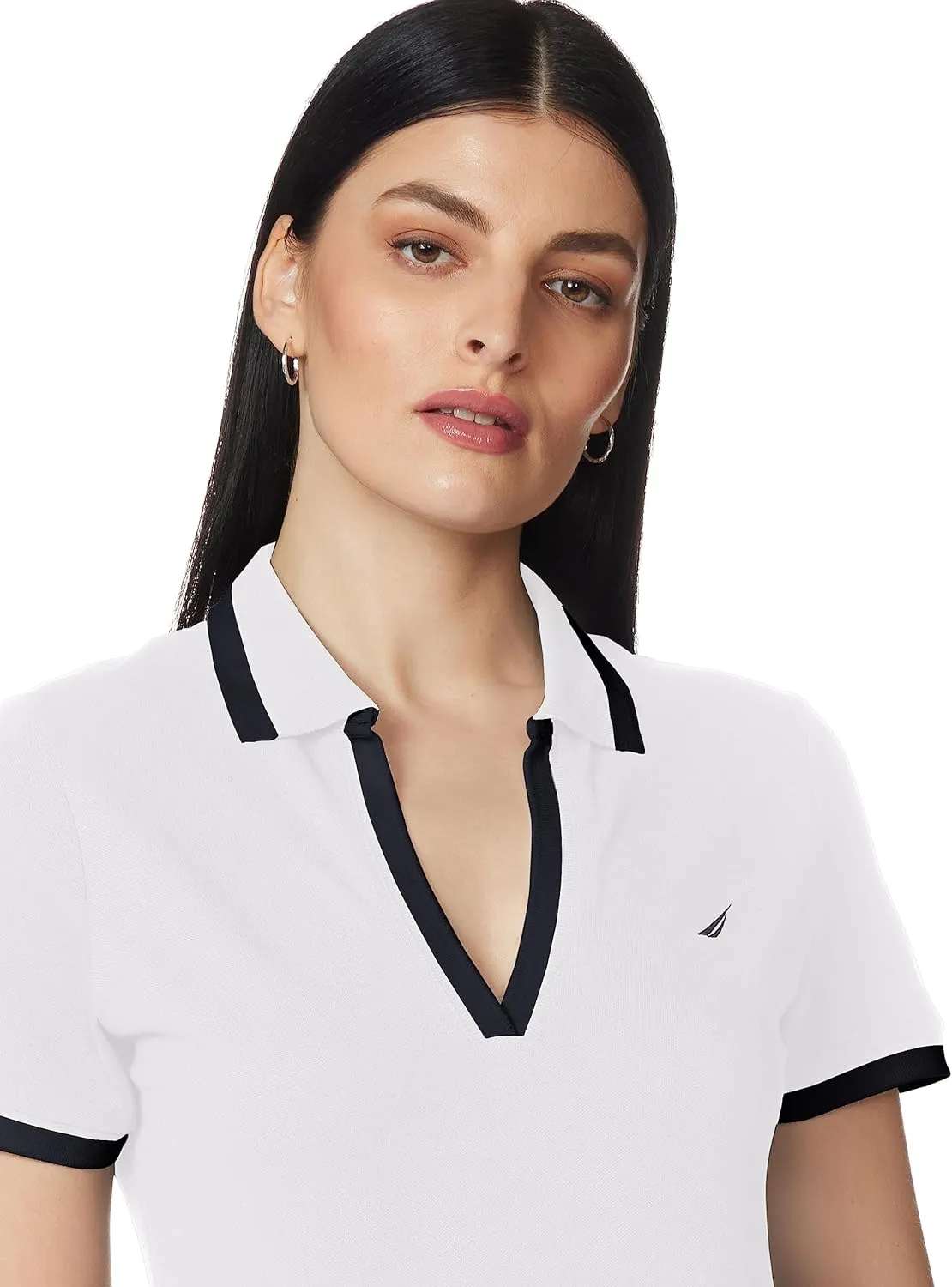 Nautica Women's Stretch Cotton Polo Shirt