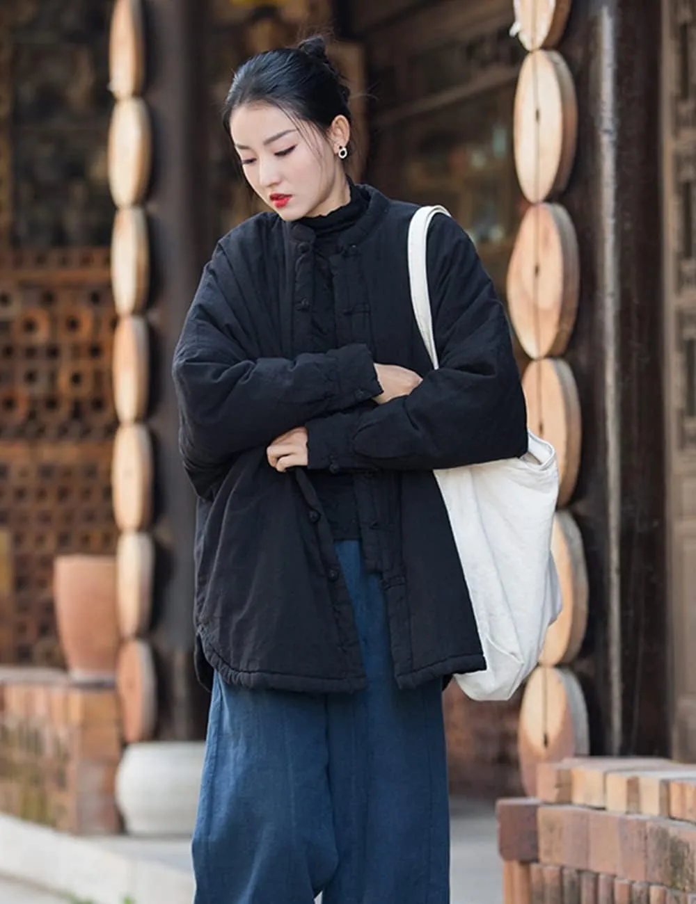 NFYM Women Quilted Jackets Long Sleeve Button Down Lightweight Casual Loose Warm Padded Winter Coat