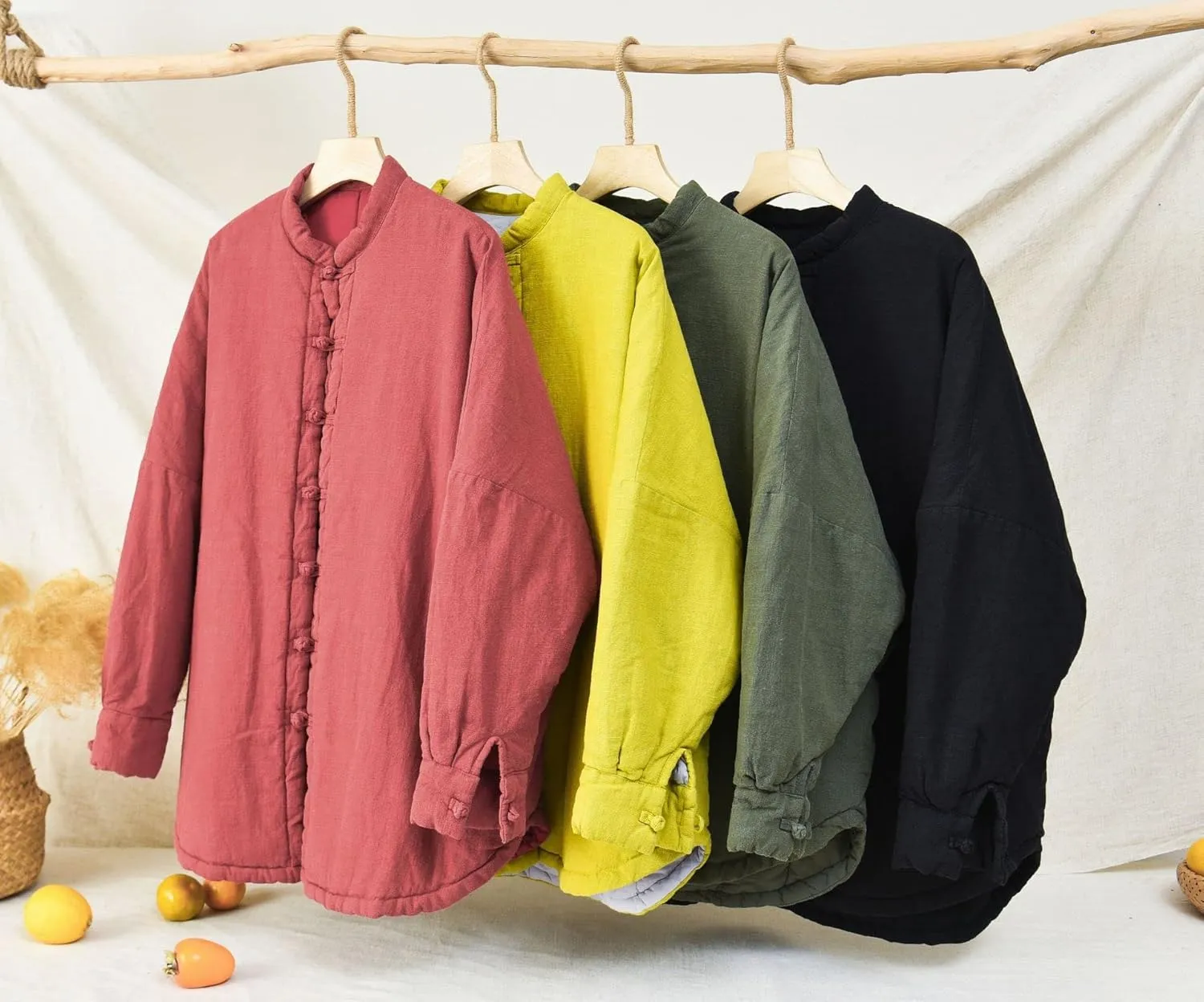 NFYM Women Quilted Jackets Long Sleeve Button Down Lightweight Casual Loose Warm Padded Winter Coat