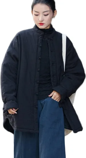 NFYM Women Quilted Jackets Long Sleeve Button Down Lightweight Casual Loose Warm Padded Winter Coat