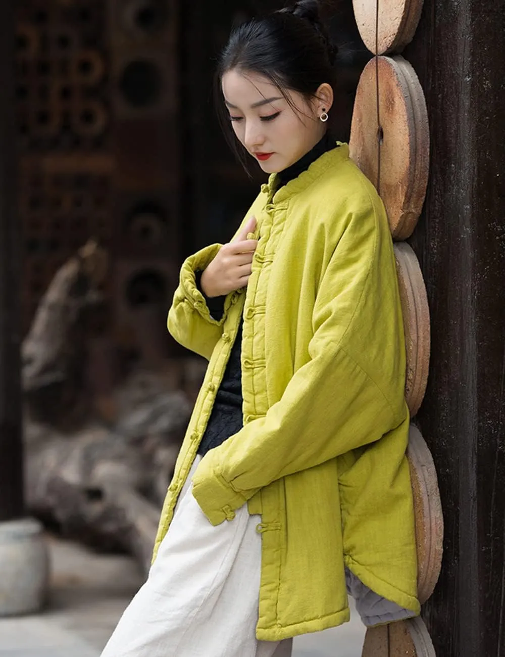 NFYM Women Quilted Jackets Long Sleeve Button Down Lightweight Casual Loose Warm Padded Winter Coat