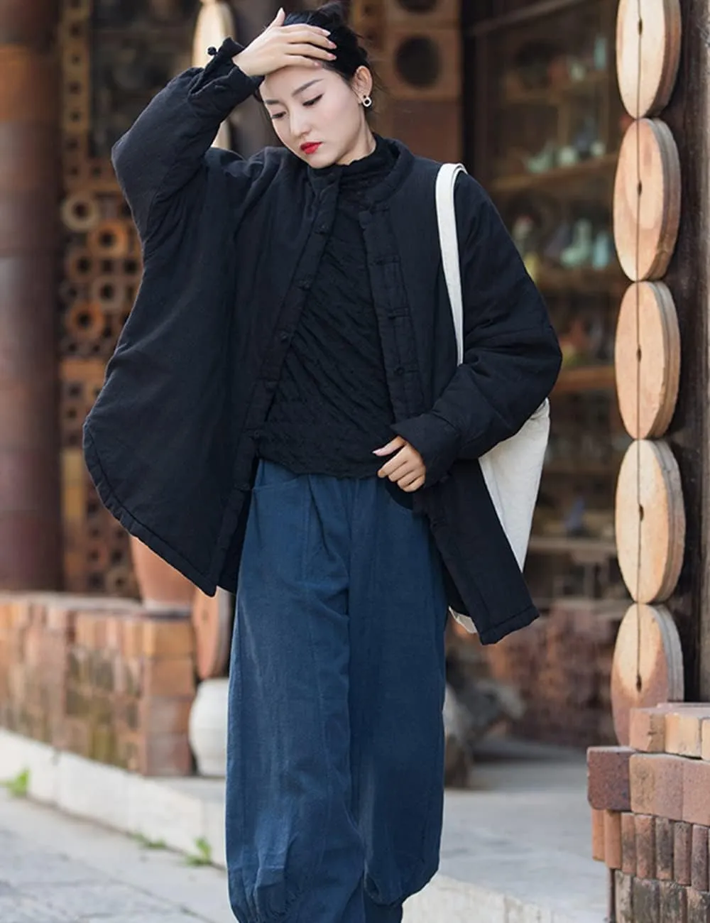 NFYM Women Quilted Jackets Long Sleeve Button Down Lightweight Casual Loose Warm Padded Winter Coat