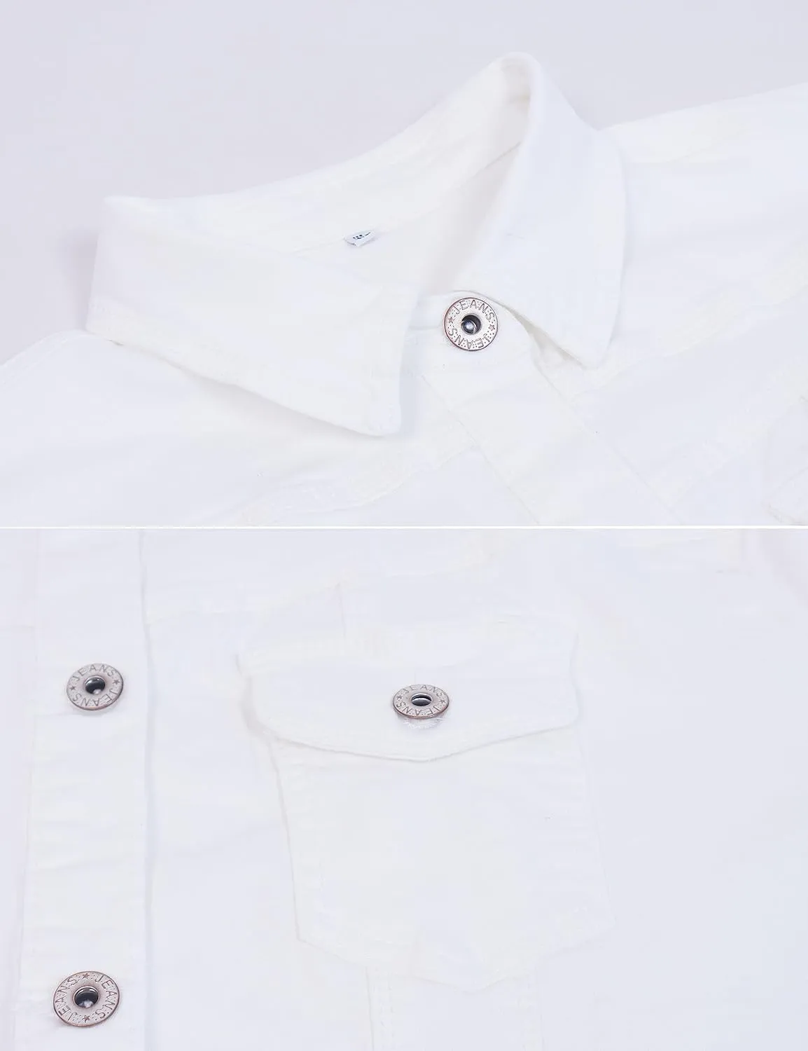 Omoone Women's Summer Short Sleeve Slim Crop Denim Trucker Jacket Jean Coat Tops