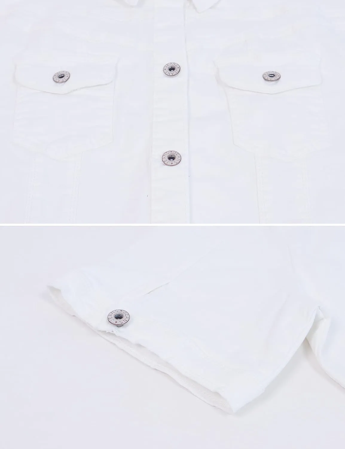 Omoone Women's Summer Short Sleeve Slim Crop Denim Trucker Jacket Jean Coat Tops