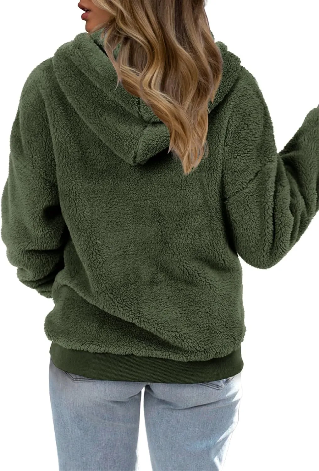 onlypuff Sherpa Pullover Sweaters for Women Fleece Sweatshirts Winter Warm Tunic Tops Pullover
