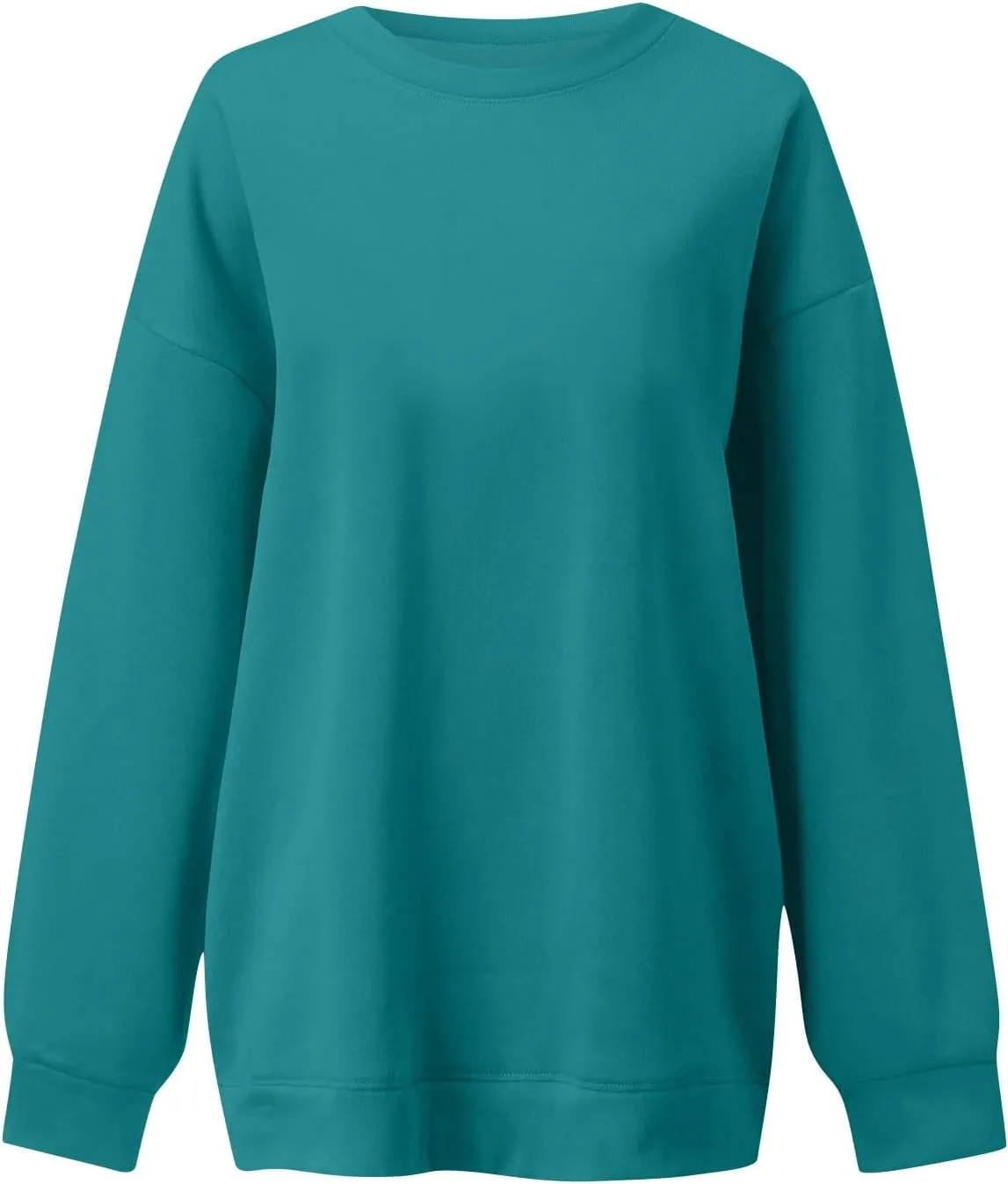 Oversized Crewneck Sweatshirts Women Casual Long Sleeve Pullover Sweaters Drop Shoulder Comfy Fleece Sweatshirts