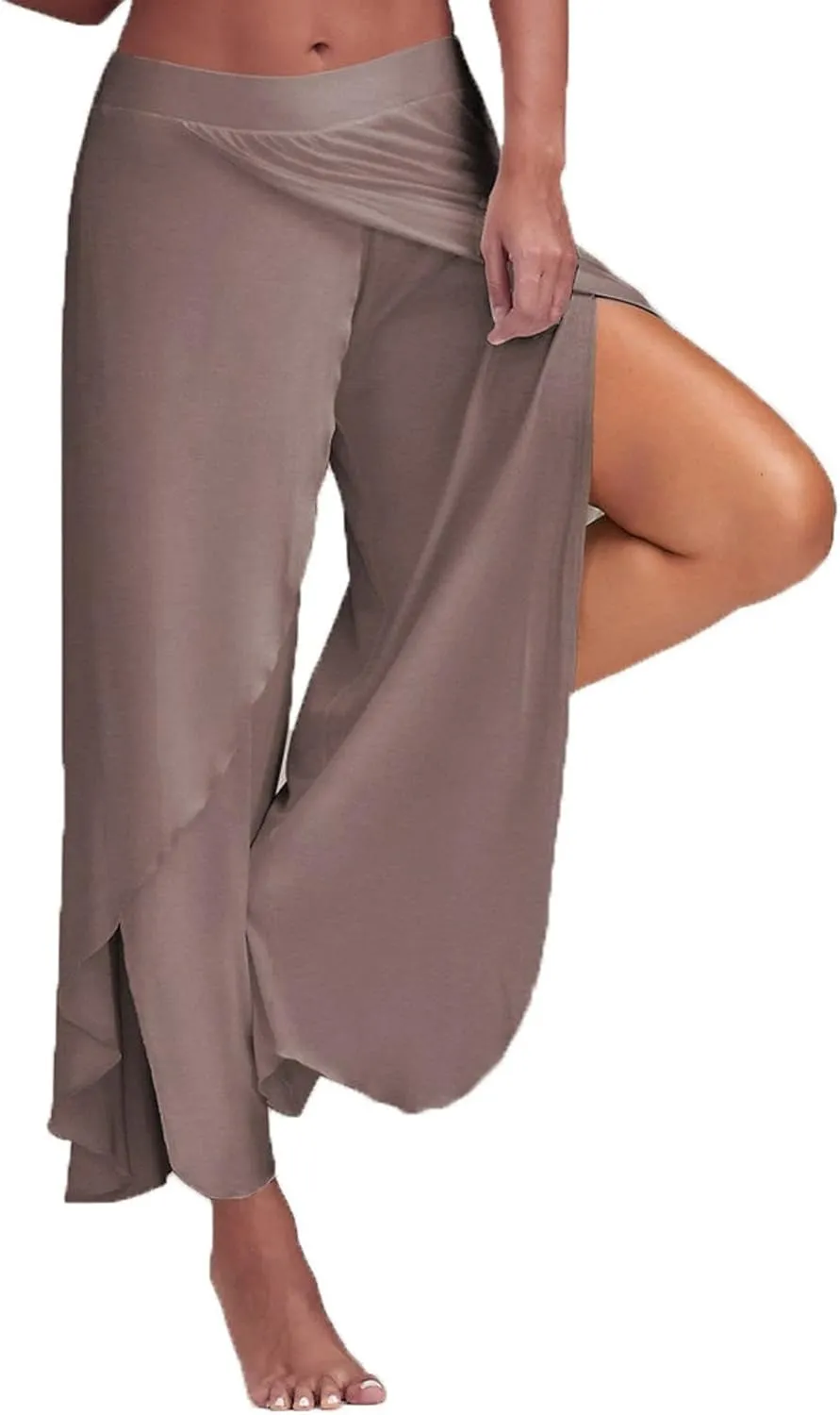 Palazzo Pants for Women Slit Wide Leg Trousers Beach Swimsuit Cover-ups Pants Plus Size Summer Split Casual Pants