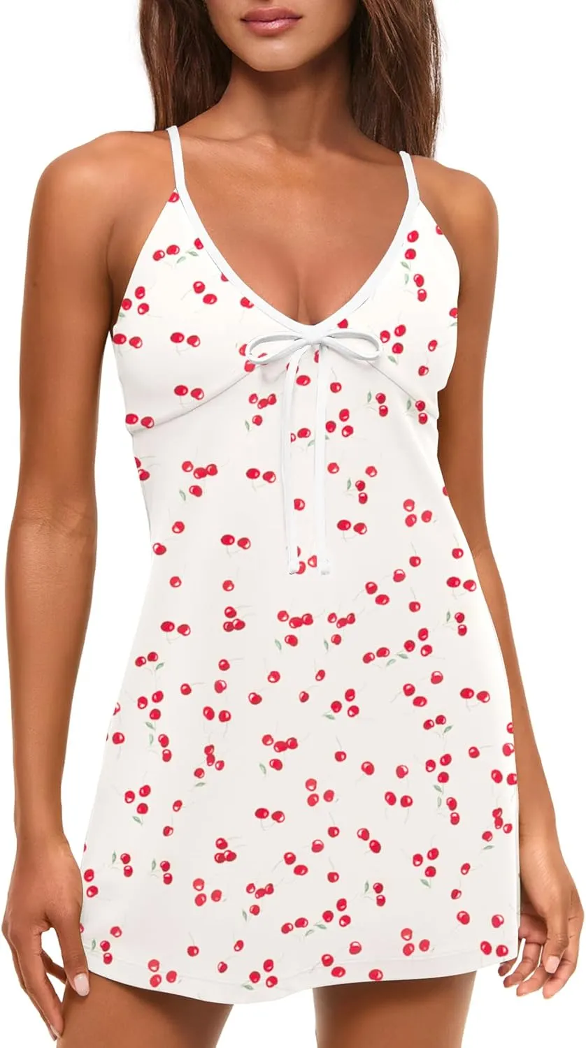 Panadila One Piece Workout Outfit Tennis Dress Athletic Dress Golf Dresses Gym Clothes with Build in Shorts with Pockets