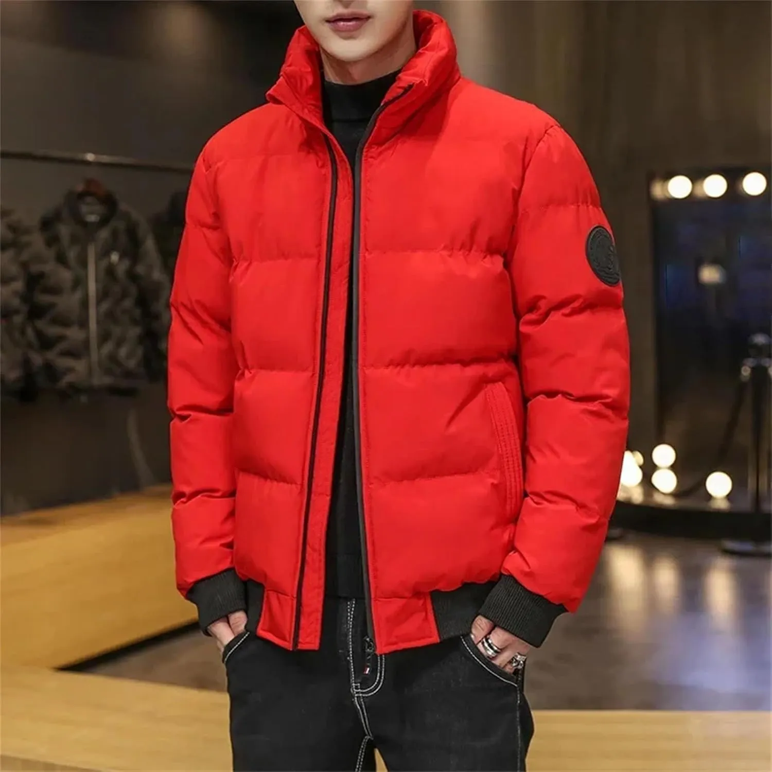 Parkas Jackets Cotton-padded Outwear Puffer Jacket Men Warm Coats Thick Casual Winter Streetwear Top